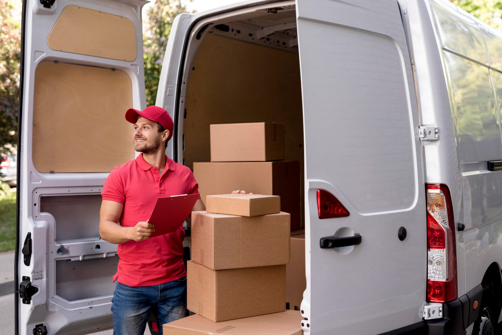 About Us delivery man with clipboard